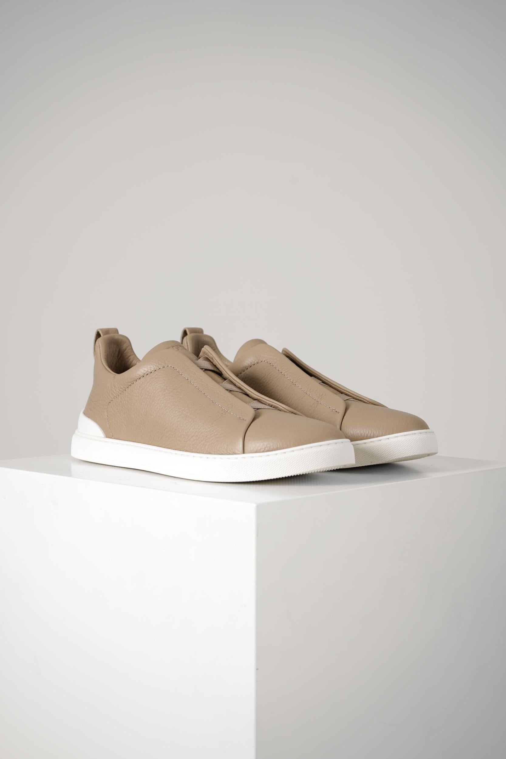 Zegna Triple Stitch Sneaker Beige