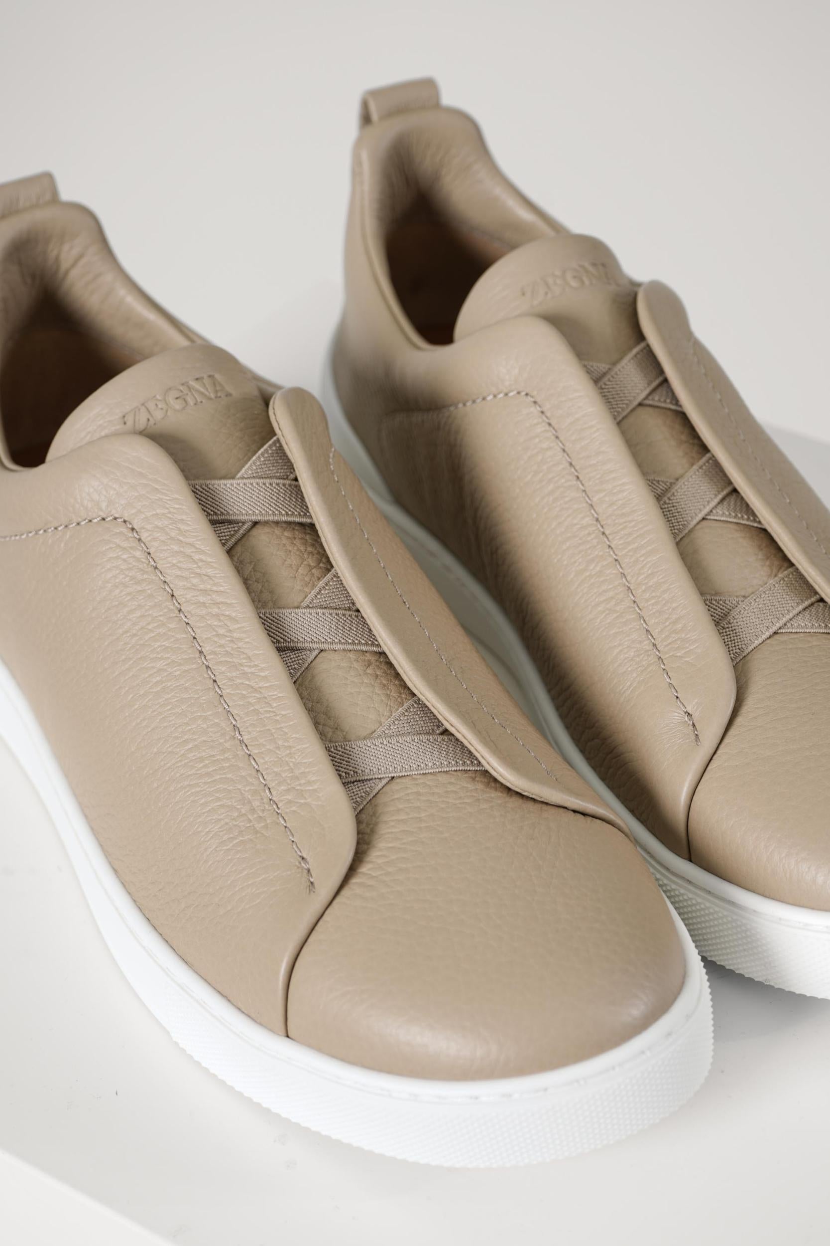 Zegna Triple Stitch Sneaker Beige